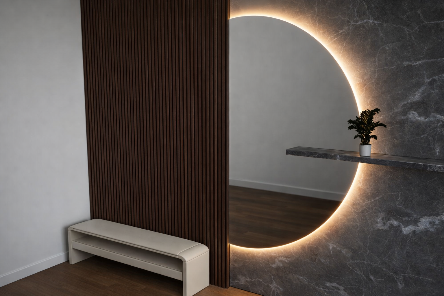 Ingresso Scultoreo — Entrance & lighting concept