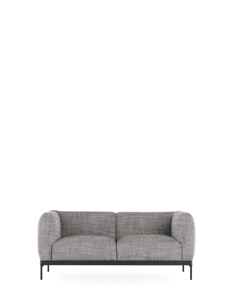 Asia Divano 2 posti Cotone Structure — Bianco Nero, packshot ufficiale